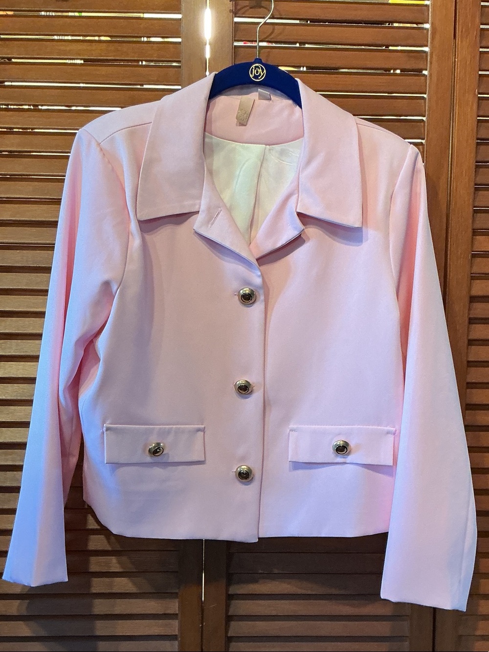 Versona Pale Pink Gold  Button-Front Blazer